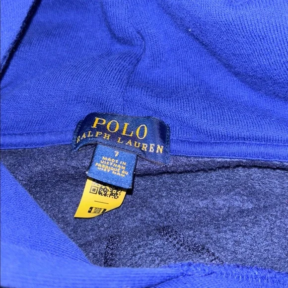 Polo Ralph Lauren Kids Multi Color Block Cotton Blend Hoodie Size (7) - Picture 4 of 4